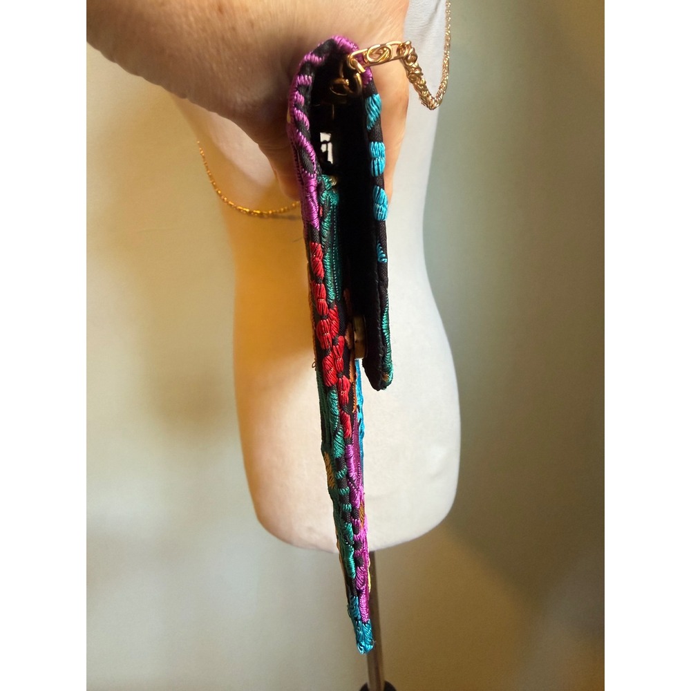 Floral Embroidered Clutch Crossbody Bag Multi Colorflower fairyboho whimsi retro - Picture 5 of 10